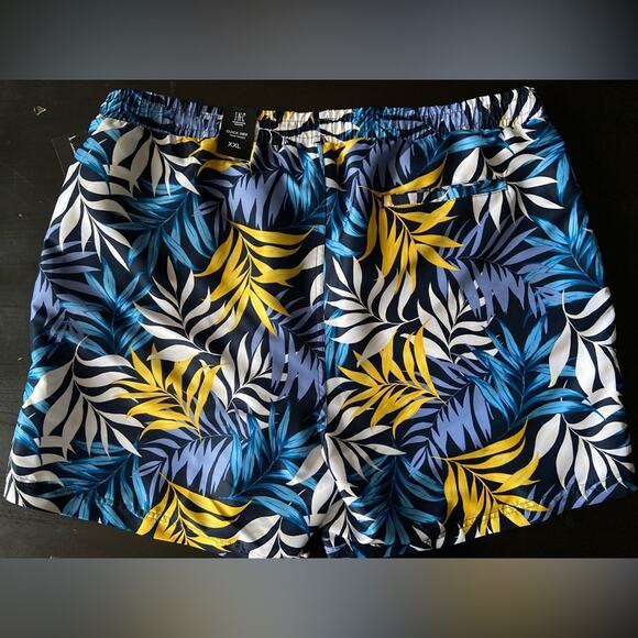 INC INTERNATIONAL CONCEPTS Navy Floral Swim Trunks Mens sz XXL (NWT) - Picture 8 of 8